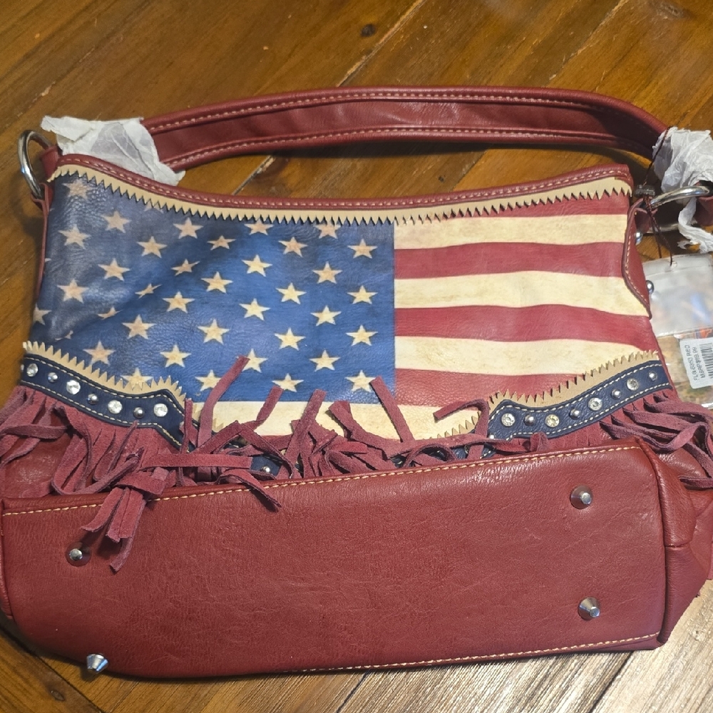 MONTANA WEST American Flag Fringe Shoulder Bag